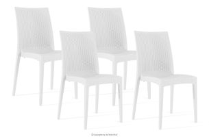 ETULI, https://konsimo.de/kollektion/etuli/ Moderner Gartenstuhl aus Polypropylen 4 tlg. weiß weiß - Foto