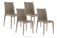Moderner Gartenstuhl aus Polypropylen 4 tlg. beige