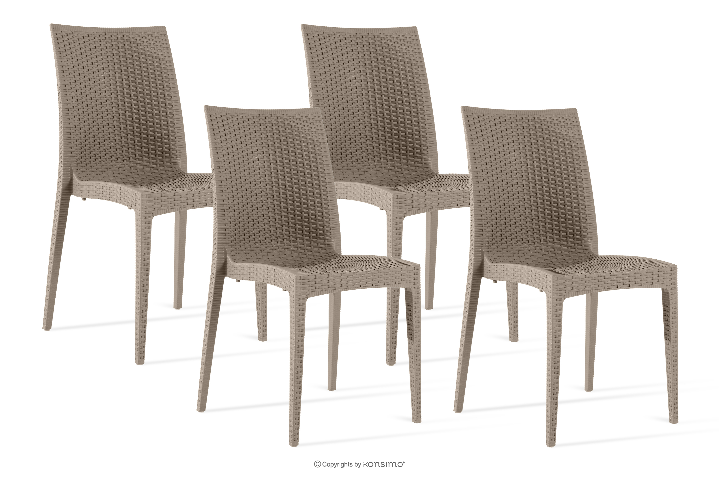 Moderner Gartenstuhl aus Polypropylen 4 tlg. beige ETULI