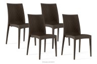 Moderner Gartenstuhl aus Polypropylen 4 tlg. braun