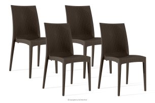 ETULI, https://konsimo.de/kollektion/etuli/ Moderner Gartenstuhl aus Polypropylen 4 tlg. braun braun - Foto