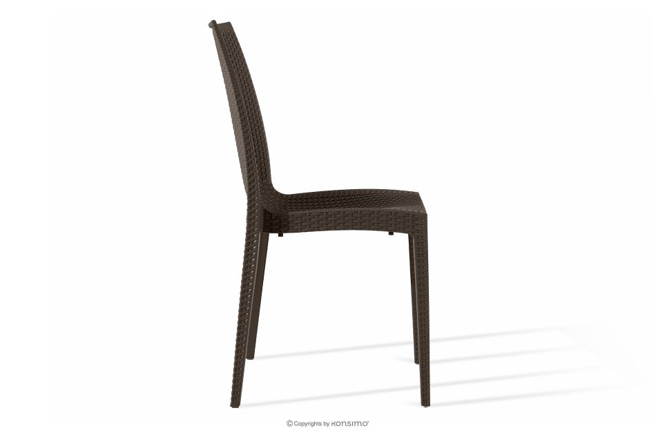 ETULI Moderner Gartenstuhl aus Polypropylen 4 tlg. braun braun - Foto 4