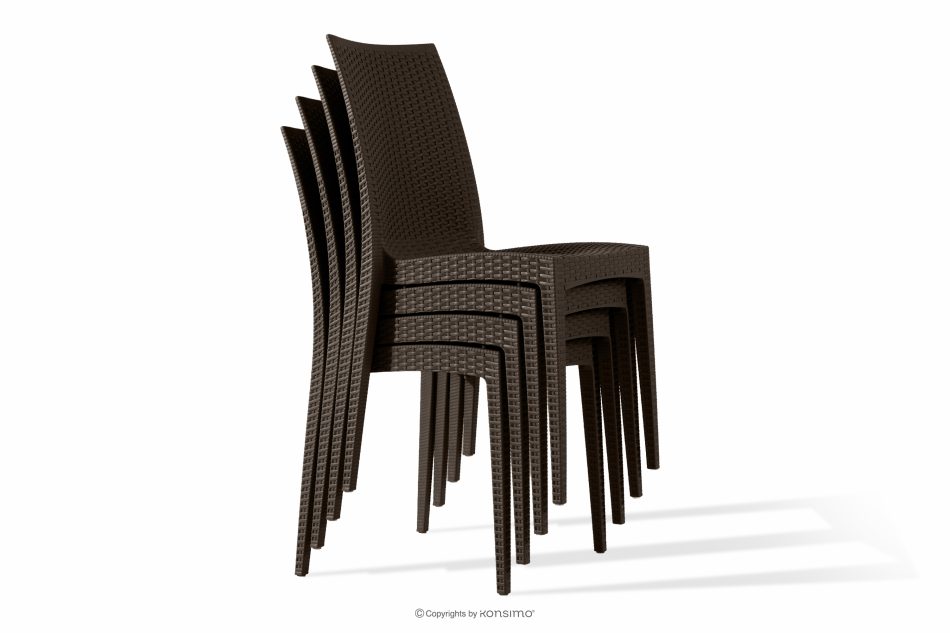 ETULI Moderner Gartenstuhl aus Polypropylen 4 tlg. braun braun - Foto 14