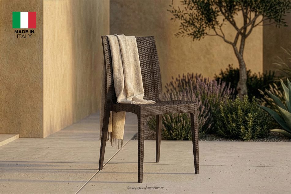 ETULI Moderner Gartenstuhl aus Polypropylen 4 tlg. braun braun - Foto 17