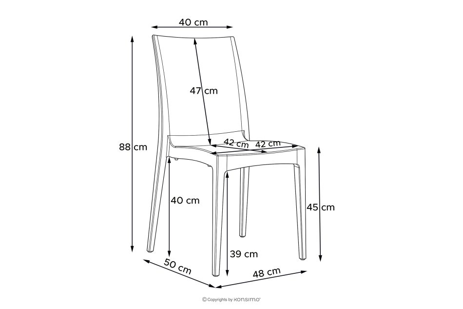 ETULI Moderner Gartenstuhl aus Polypropylen 4 tlg. weiß weiß - Foto 19