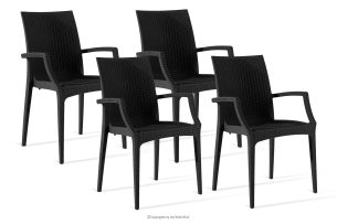 ETULI, https://konsimo.de/kollektion/etuli/ Moderner Gartenstuhl mit Armlehnen aus Polypropylen 4 tlg. anthrazit anthrazit - Foto