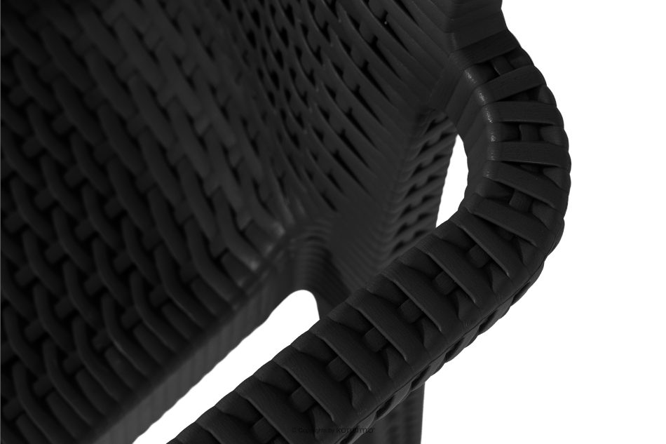 ETULI Moderner Gartenstuhl mit Armlehnen aus Polypropylen 4 tlg. anthrazit anthrazit - Foto 11