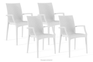 ETULI, https://konsimo.de/kollektion/etuli/ Moderner Gartenstuhl mit Armlehnen aus Polypropylen 4 tlg. weiß weiß - Foto