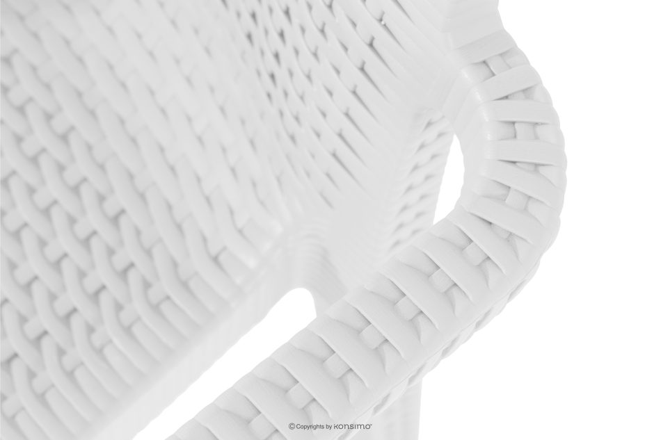 ETULI Moderner Gartenstuhl mit Armlehnen aus Polypropylen 4 tlg. weiß weiß - Foto 11