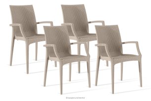 ETULI, https://konsimo.de/kollektion/etuli/ Moderner Gartenstuhl mit Armlehnen aus Polypropylen 4 tlg. beige beige - Foto