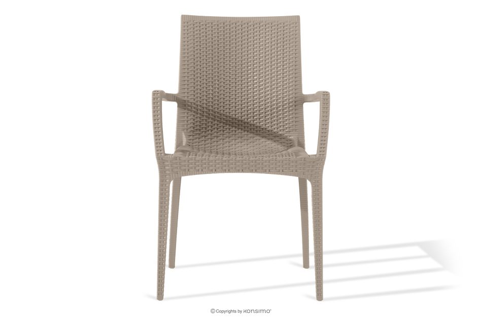 ETULI Moderner Gartenstuhl mit Armlehnen aus Polypropylen 4 tlg. beige beige - Foto 2