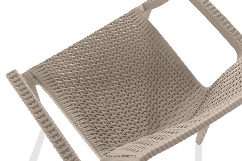 ETULI Moderner Gartenstuhl mit Armlehnen aus Polypropylen 4 tlg. beige beige - Foto 6