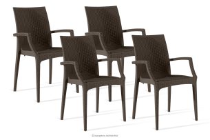 ETULI, https://konsimo.de/kollektion/etuli/ Moderner Gartenstuhl mit Armlehnen aus Polypropylen 4 tlg. braun braun - Foto