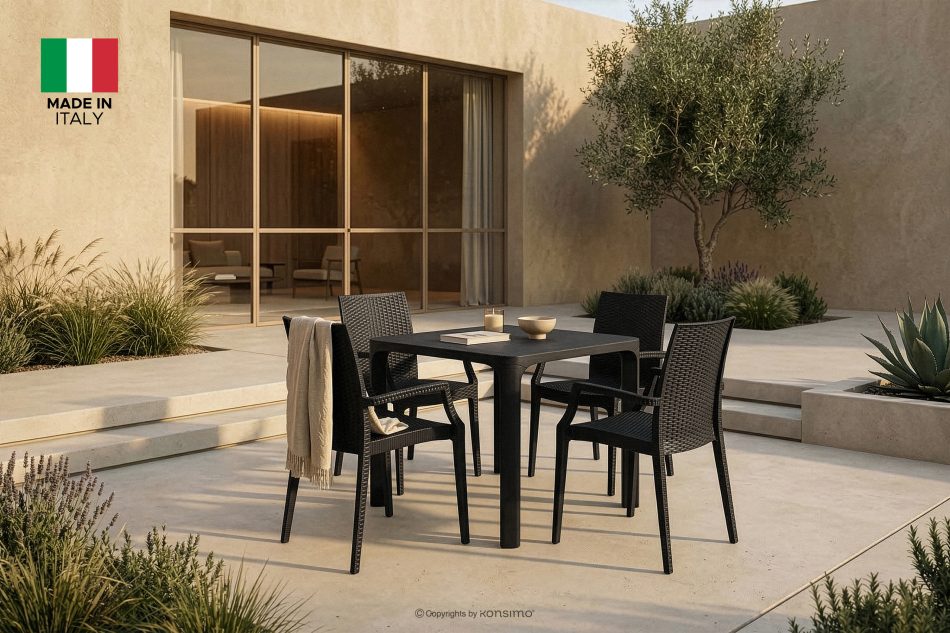 LEOPSI Gartentisch aus Polypropylen 80 x 80 anthrazit anthrazit - Foto 1