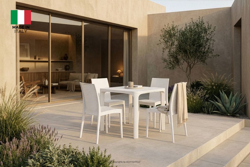 LEOPSI Gartentisch aus Polypropylen 80 x 80 weiß weiß - Foto 11