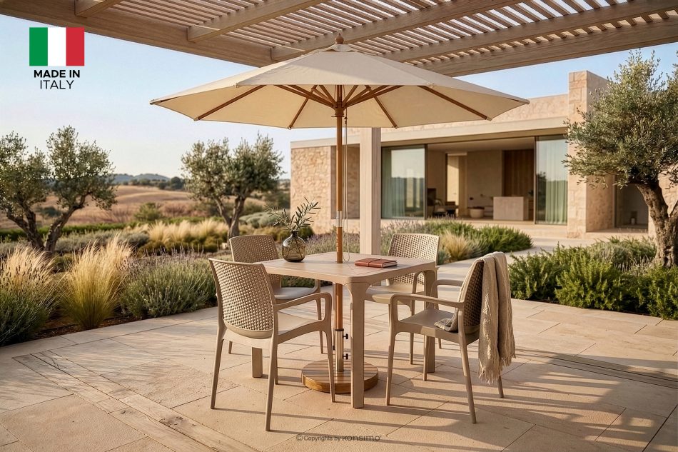 LEOPSI Gartentisch aus Polypropylen 80 x 80 beige beige - Foto 12