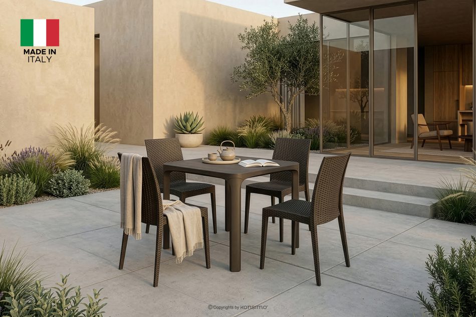 LEOPSI Gartentisch aus Polypropylen 80 x 80 braun braun - Foto 11