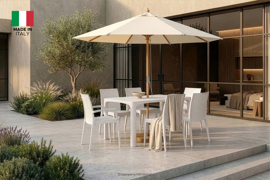 LEOPSI Gartentisch aus Polypropylen 120 x 80 weiß weiß - Foto 13