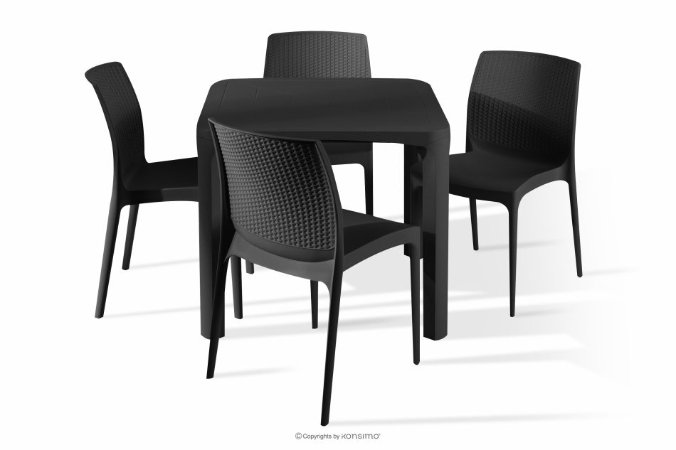 LEOPSI Gartenmöbel-Set: Tisch mit 4 Stühlen anthrazit anthrazit - Foto 2