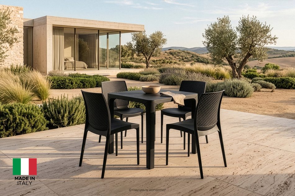 LEOPSI Gartenmöbel-Set: Tisch mit 4 Stühlen anthrazit anthrazit - Foto 1