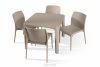 LEOPSI Terrassenmöbel-Set: Tisch mit 4 Stühlen beige beige - Foto 1