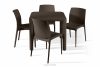 LEOPSI Terrassenmöbel-Set: Tisch mit 4 Stühlen braun braun - Foto 3