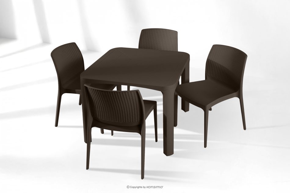 LEOPSI Terrassenmöbel-Set: Tisch mit 4 Stühlen braun braun - Foto 23