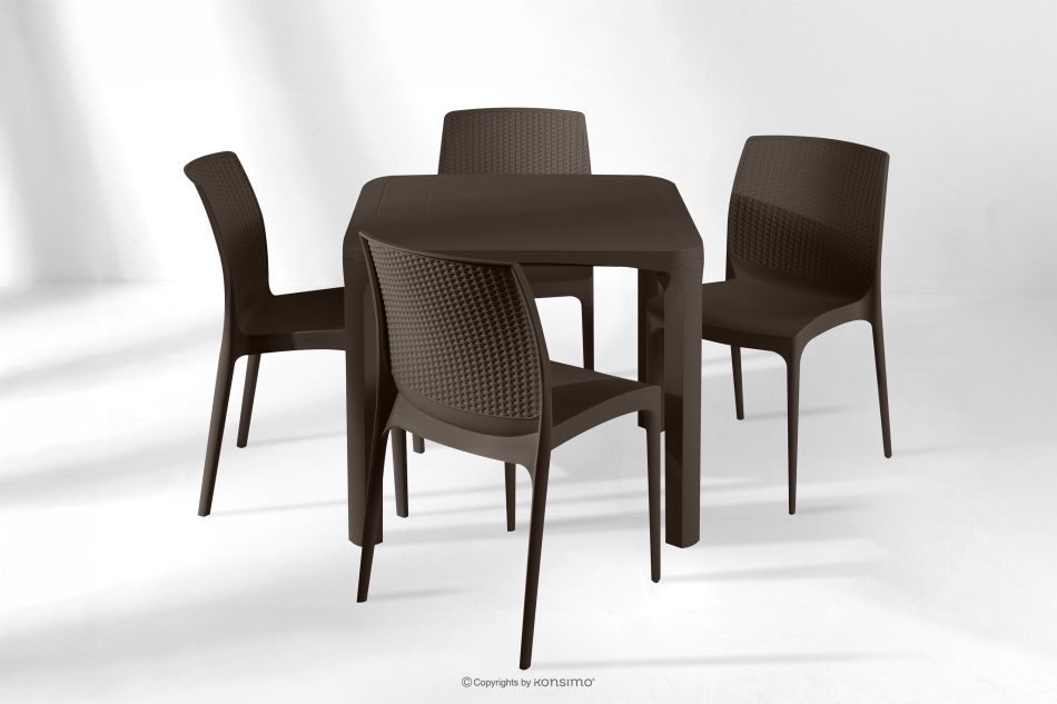 LEOPSI Terrassenmöbel-Set: Tisch mit 4 Stühlen braun braun - Foto 24