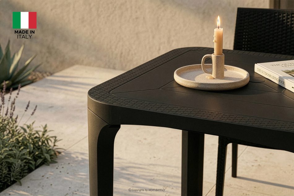 LEOPSI Gartentisch mit Stühlen aus anthrazitfarbenem Polypropylen anthrazit - Foto 30
