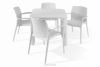 LEOPSI Gartentisch mit Stühlen aus weißem Polypropylen weiß - Foto 3