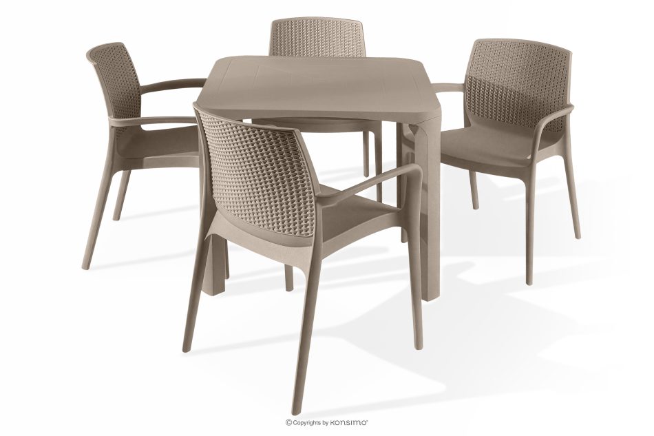 LEOPSI Terrassentisch mit Stühlen aus beigem Polypropylen beige - Foto 2