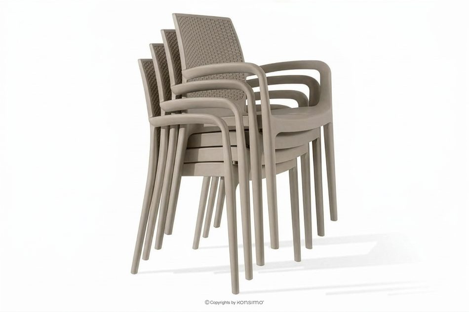 LEOPSI Terrassentisch mit Stühlen aus beigem Polypropylen beige - Foto 14