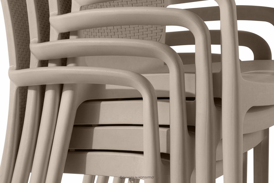 LEOPSI Terrassentisch mit Stühlen aus beigem Polypropylen beige - Foto 15