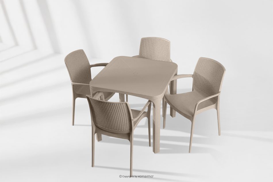 LEOPSI Terrassentisch mit Stühlen aus beigem Polypropylen beige - Foto 24