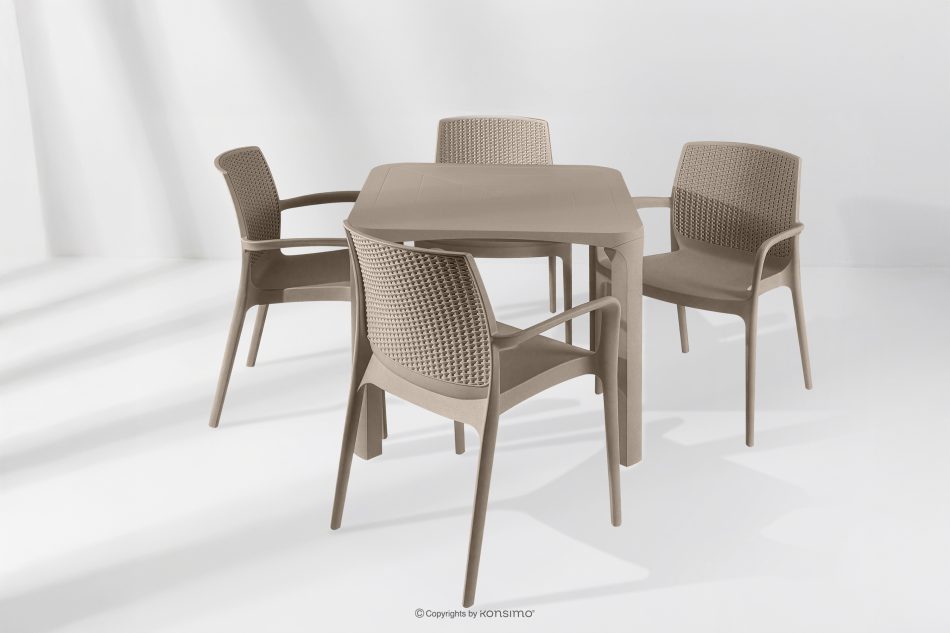 LEOPSI Terrassentisch mit Stühlen aus beigem Polypropylen beige - Foto 25