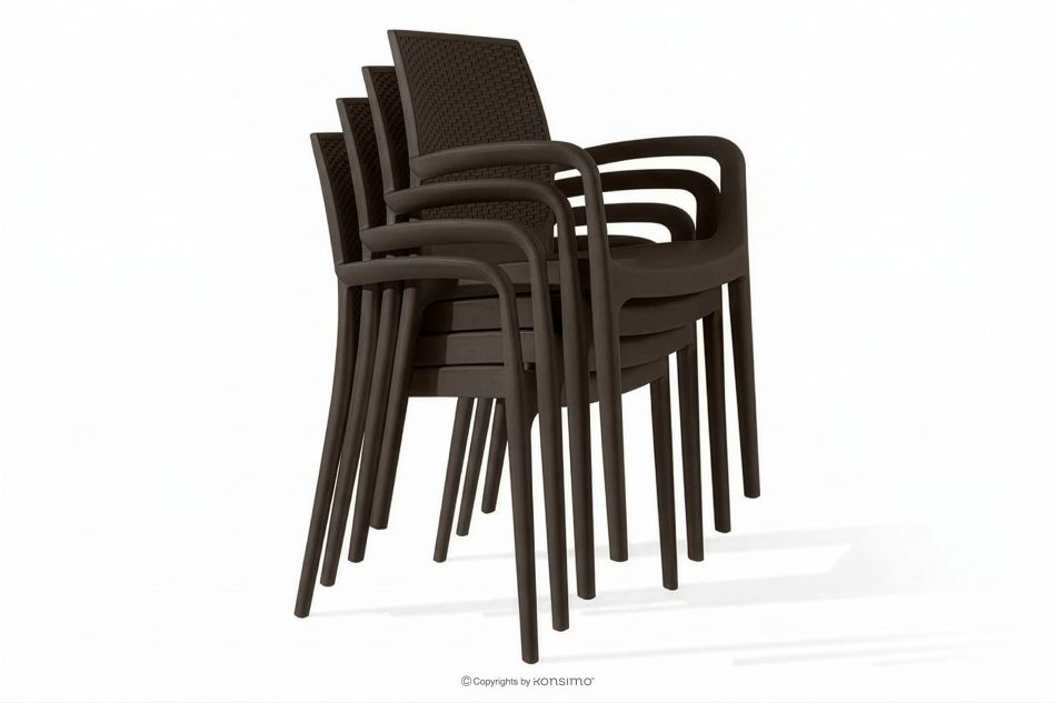 LEOPSI Terrassentisch mit Stühlen aus braunem Polypropylen braun - Foto 14