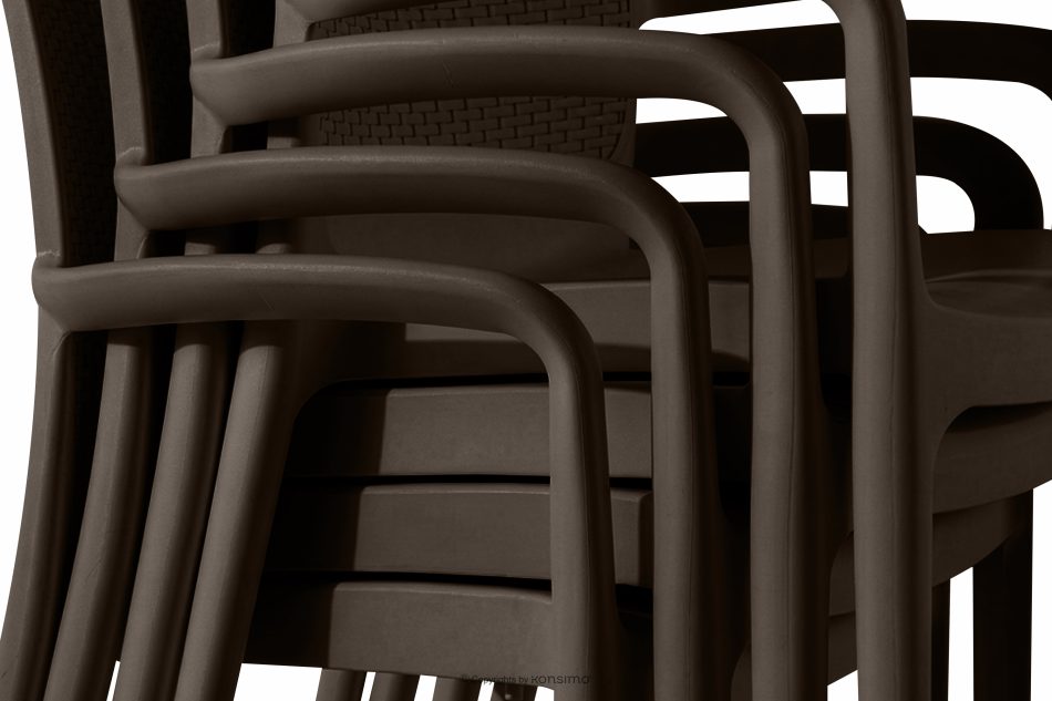 LEOPSI Terrassentisch mit Stühlen aus braunem Polypropylen braun - Foto 15