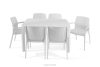 LEOPSI Gartentisch mit 6 Stühlen aus weißem Polypropylen weiß - Foto 3