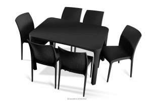 LEOPSI, https://konsimo.de/kollektion/leopsi/ Gartentisch mit 6 Stühlen aus Polypropylen anthrazit anthrazit - Foto