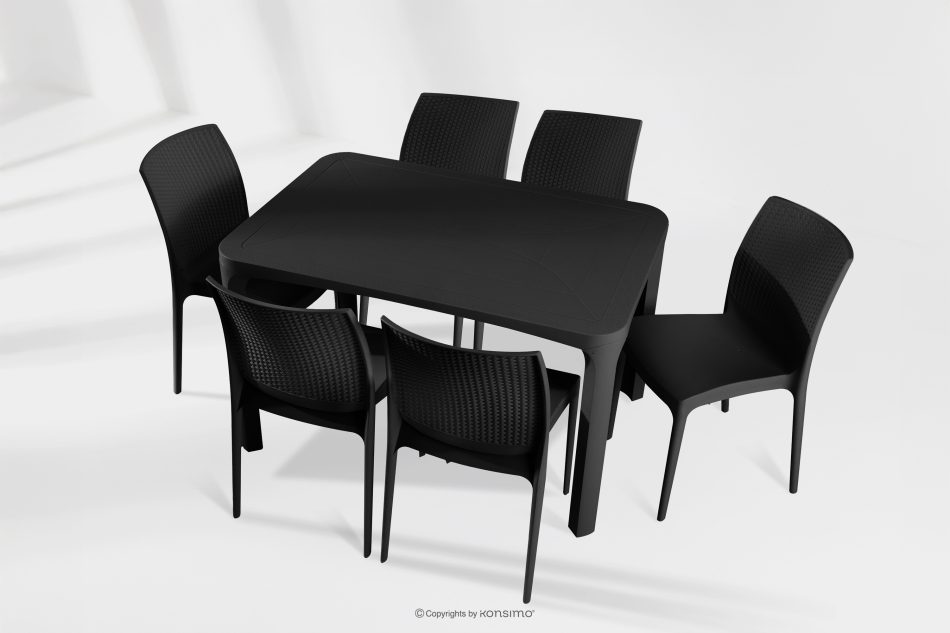 LEOPSI Gartentisch mit 6 Stühlen aus Polypropylen anthrazit anthrazit - Foto 25