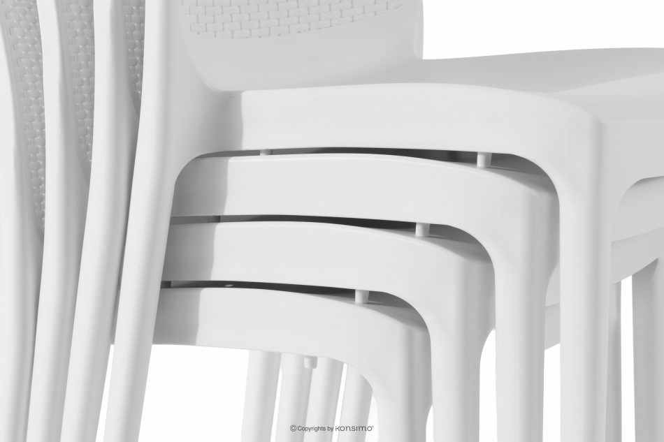 LEOPSI Gartentisch mit 6 Stühlen aus Polypropylen weiß weiß - Foto 15