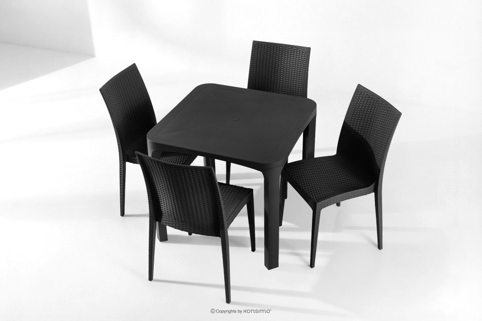 LEOPSI Gartentisch mit 4 Stühlen aus Polypropylen anthrazit anthrazit - Foto 25