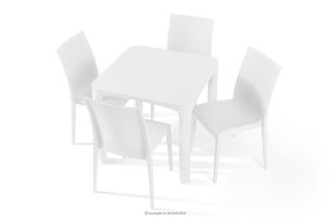 LEOPSI, https://konsimo.de/kollektion/leopsi/ Gartentisch mit 4 Stühlen aus Polypropylen weiß weiß - Foto