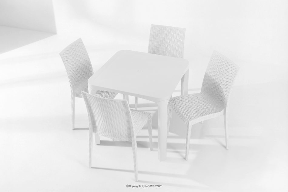 LEOPSI Gartentisch mit 4 Stühlen aus Polypropylen weiß weiß - Foto 25