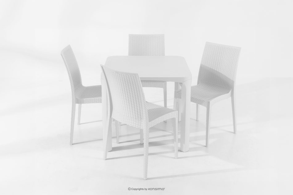 LEOPSI Gartentisch mit 4 Stühlen aus Polypropylen weiß weiß - Foto 26