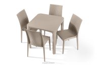 Gartentisch mit 4 Stühlen aus Polypropylen beige