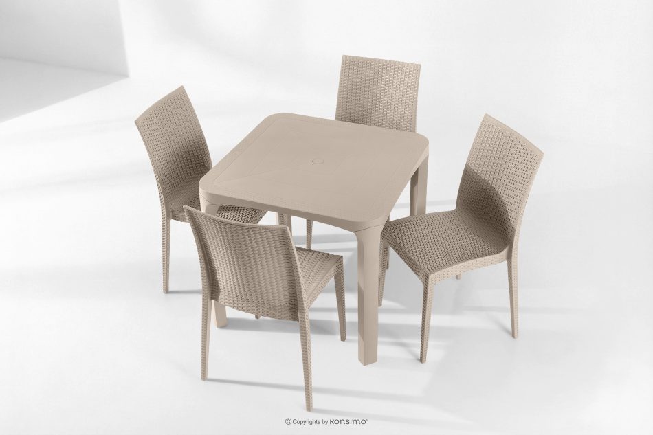 LEOPSI Gartentisch mit 4 Stühlen aus Polypropylen beige beige - Foto 25