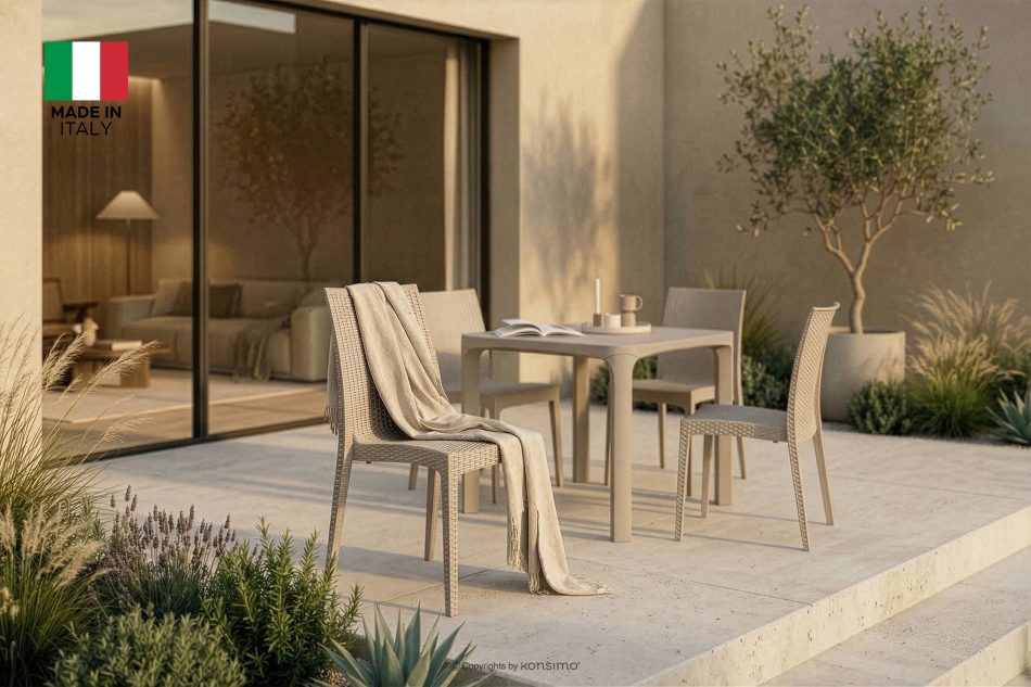 LEOPSI Gartentisch mit 4 Stühlen aus Polypropylen beige beige - Foto 30