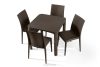 LEOPSI Gartentisch mit 4 Stühlen aus Polypropylen braun braun - Foto 1