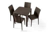 Gartentisch mit 4 Stühlen aus Polypropylen braun